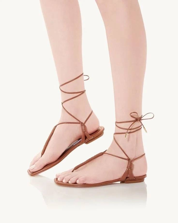 Aquazzura Sole Flat Sandals 