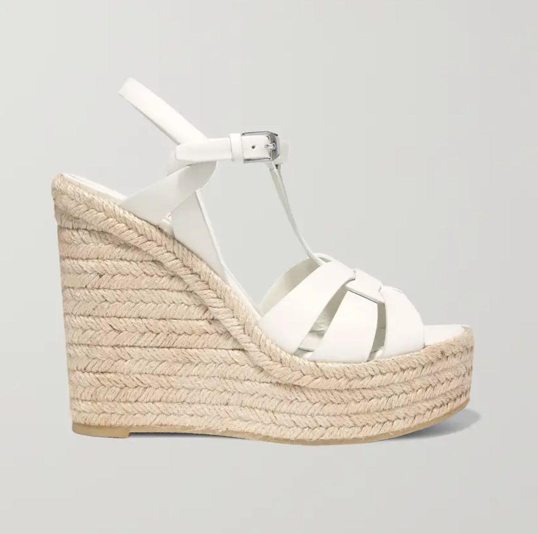 Saint Laurent Tribute Espadrilles Wedges in White