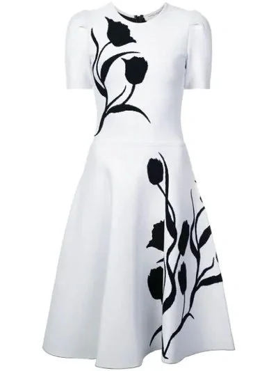 Carolina Herrera Tulip Intarsia Knit Dress