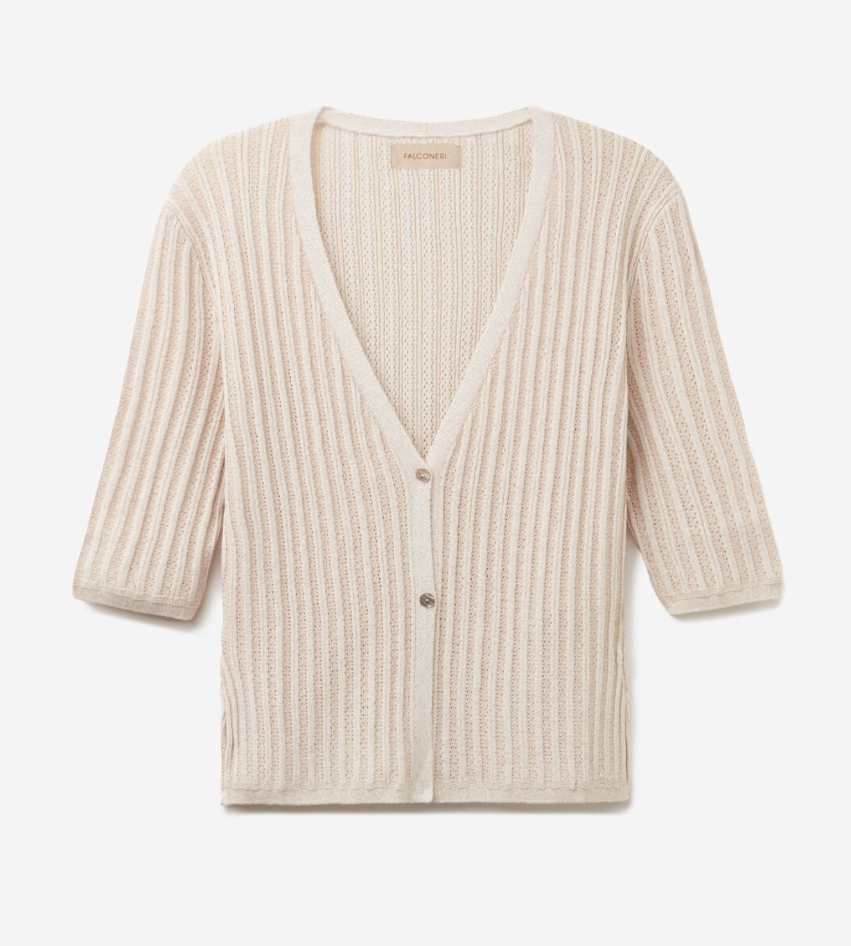 Falconeri Half-Sleeve V-Neck Shrug in Natural