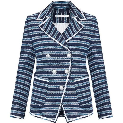 Veronica Beard Carroll Striped Blazer in Blue.jpeg