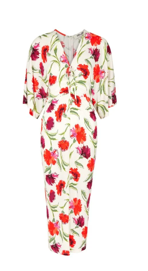 Diane von Furstenberg Valerie Dress in Huge Dianthus Red