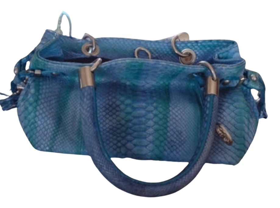 Felipe Varela Navy Snakeskin Bag