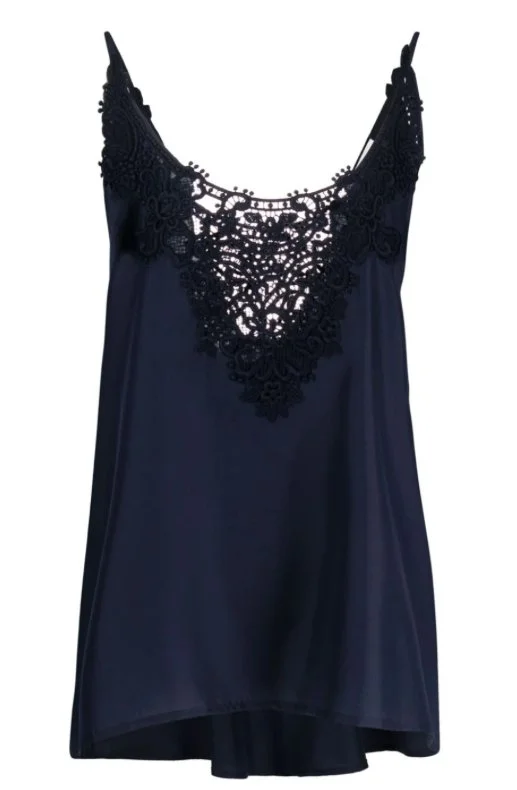 P.A.R.O.S.H Seitan Tank Top in Navy Blue