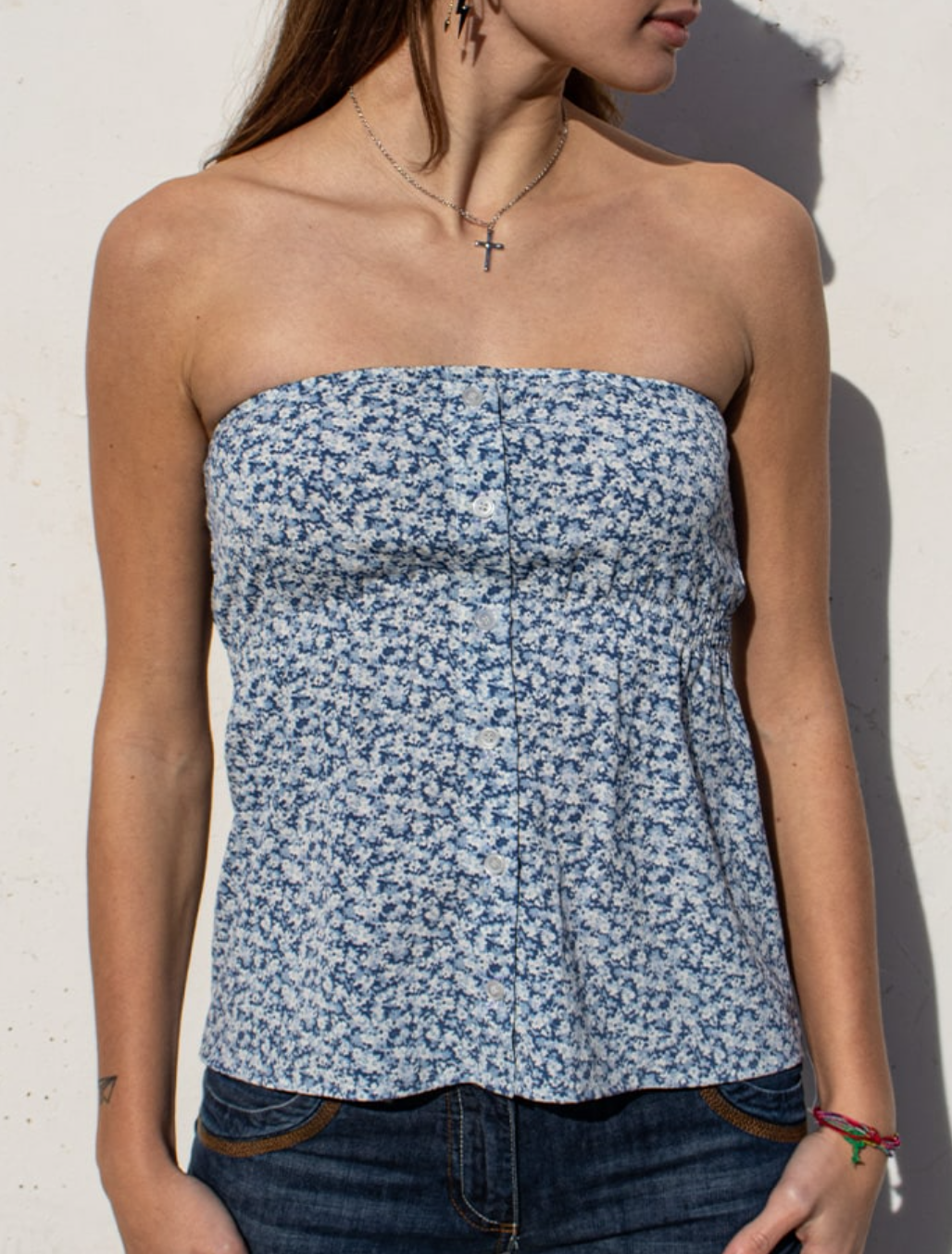 Subdued Floral Button Up Top