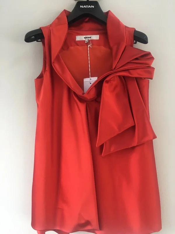 Natan Silk Draped Collar Dress
