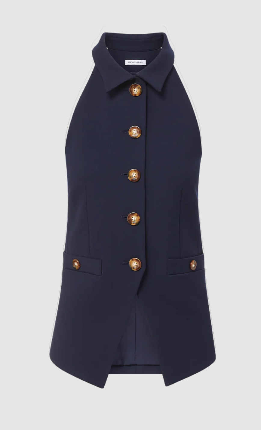 Veronica Beard Orlinda Vest in Navy