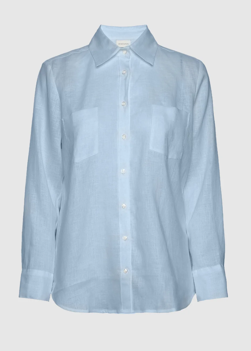 Andiata Nicci Linen Shirt in Mediterranean Blue