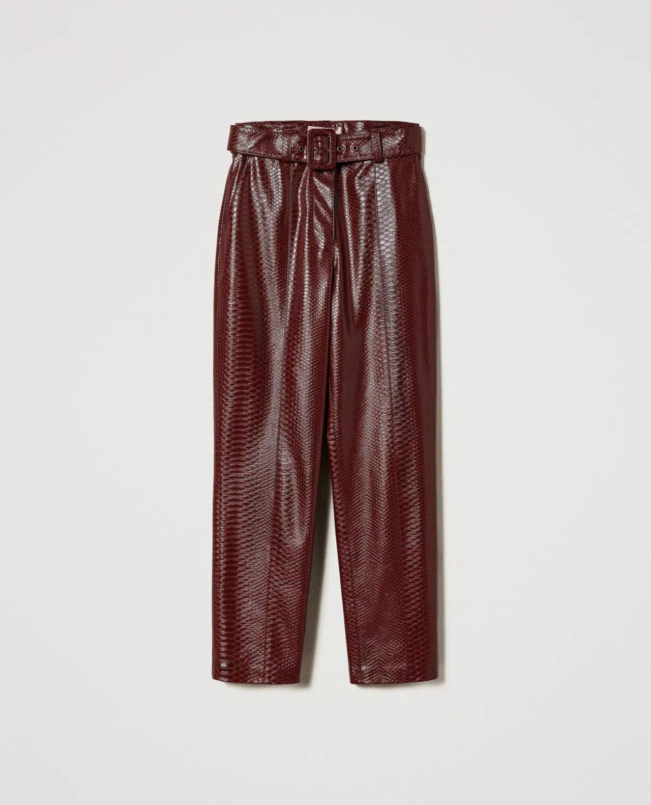Twinset High Waist Trousers with Textured Animal Print