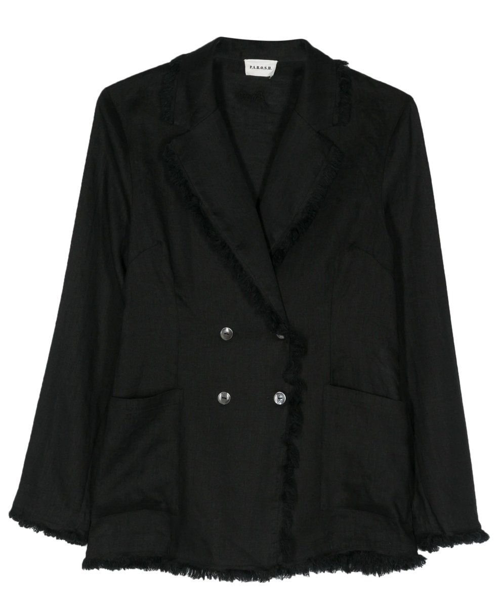P.A.R.O.S.H Beach Frayed-Trim Blazer