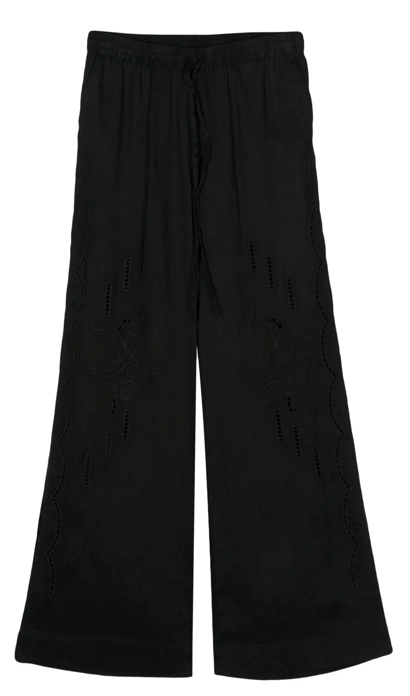 P.A.R.O.S.H Beach Broderie-Anglaise Linen Trousers