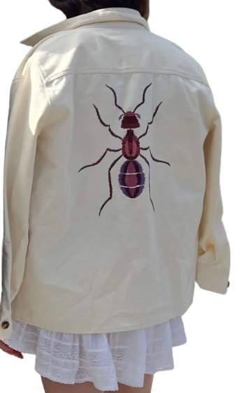 Paula Amy Army Jacket in Natural White