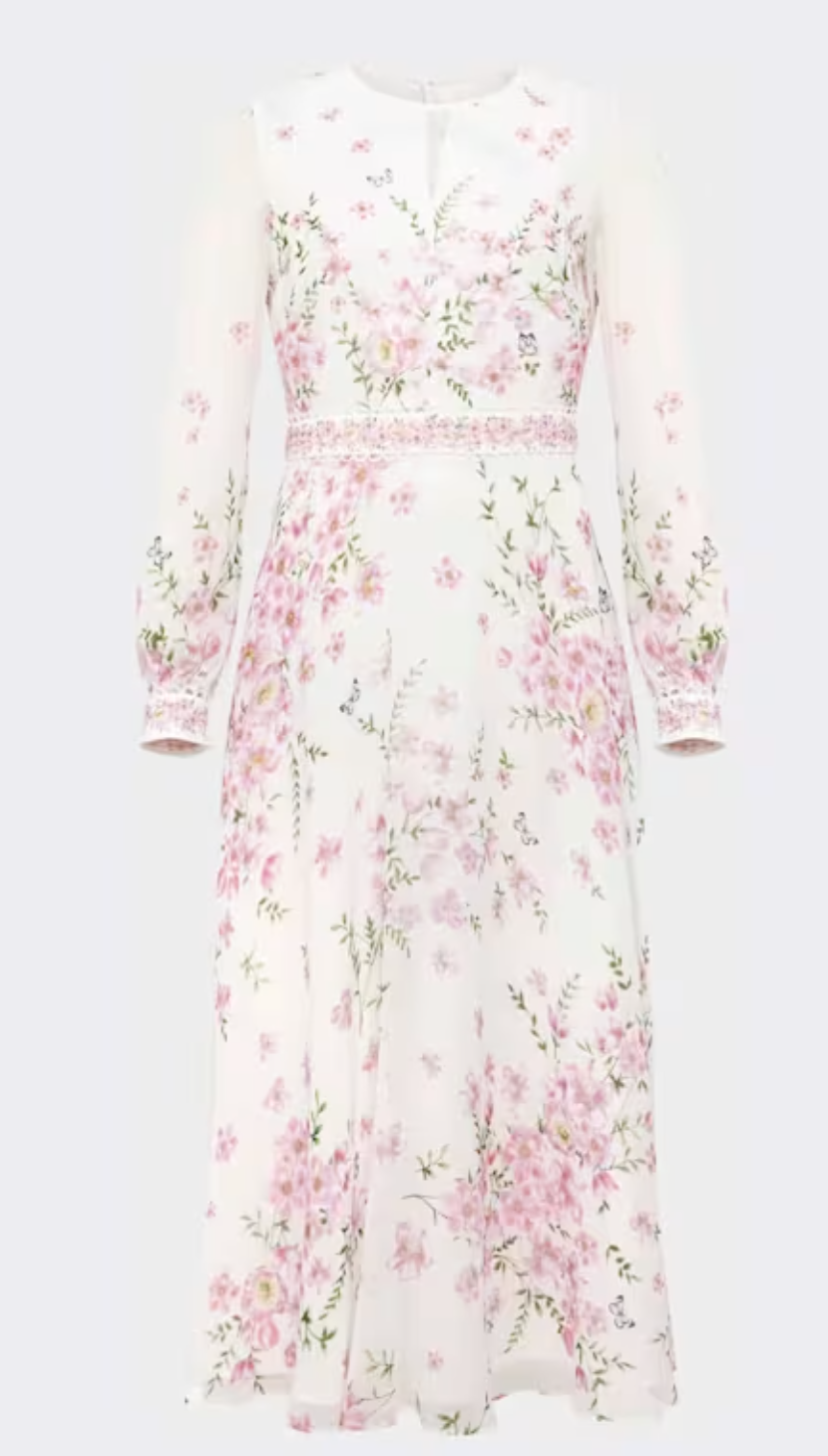 Hobbs Skye Floral Silk Dress