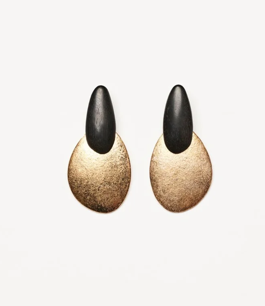 Monies Rosario Earclips in Black &amp; Gold