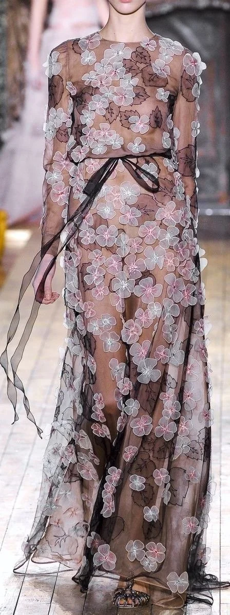 Valentino HC Floral Appliqué Gown