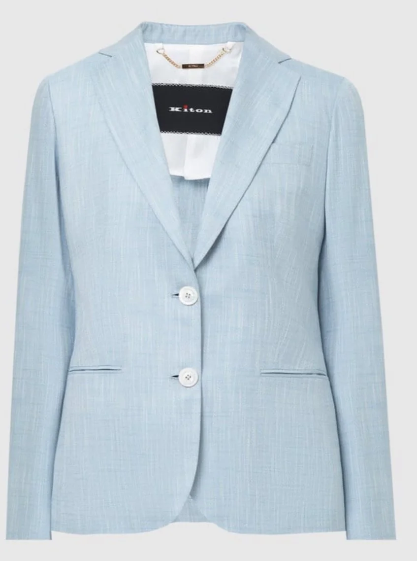 Kiton Blue Single-Breasted Blazer