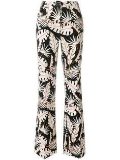 Talbot Runhof Jungle Print Flared Trousers