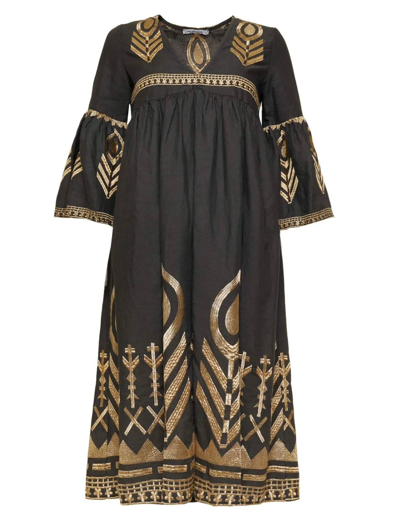 Greek Archaic Kori Elara Midi Dress in Brown