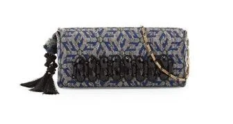 Dries Van Noten Embellished Jacquard Skinny Clutch
