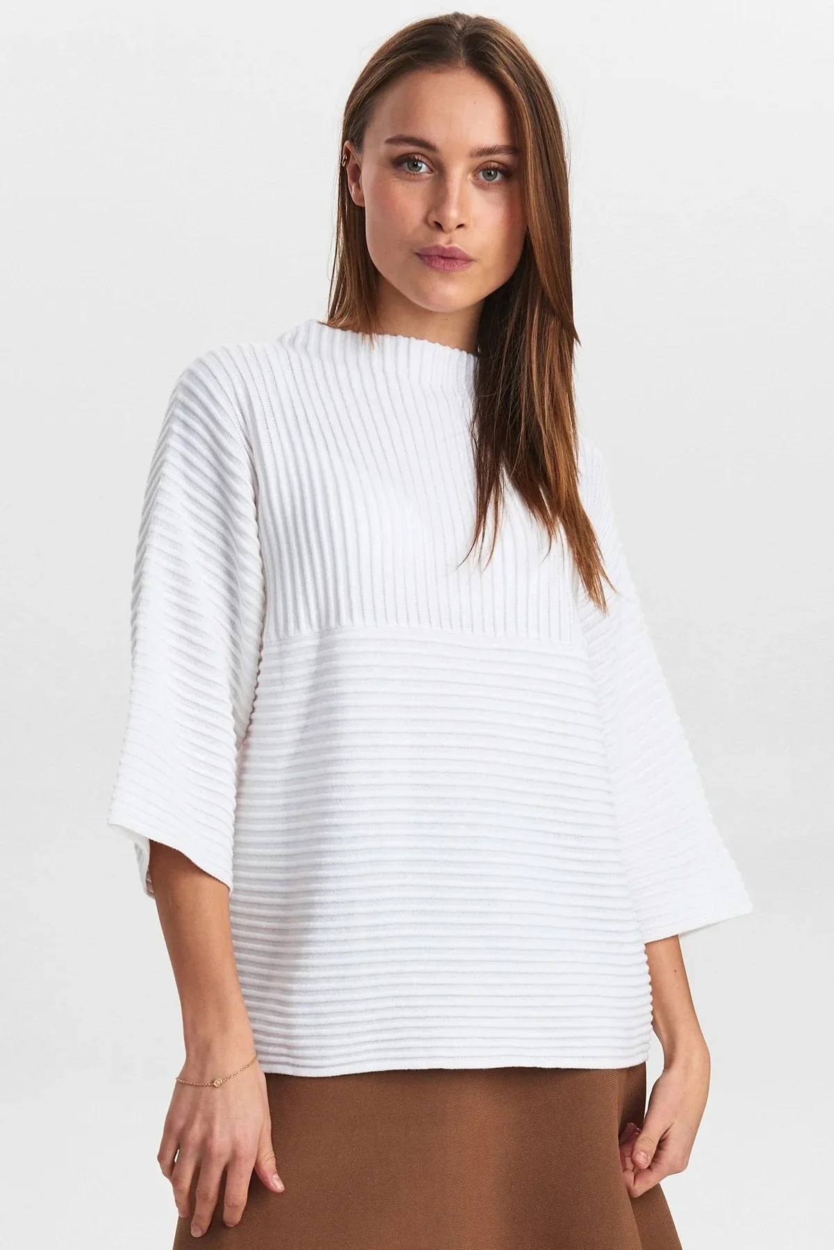 Nümph Nuirmelin O-Neck Pullover in Cloud Dancer