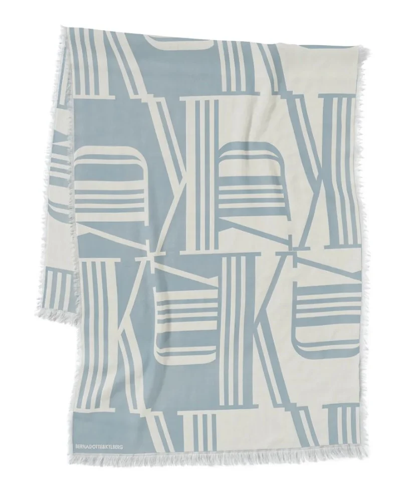 Bernadotte & Kylberg Wool Scarf in Blue/White