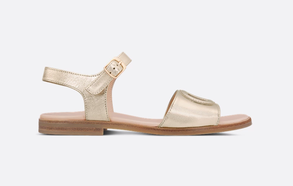 Christian Dior Kids' Sandals in Gold-Tone Calfskin — UFO No More Christian Dior Kids' Sandals in Gold-Tone Calfskin — UFO No More
