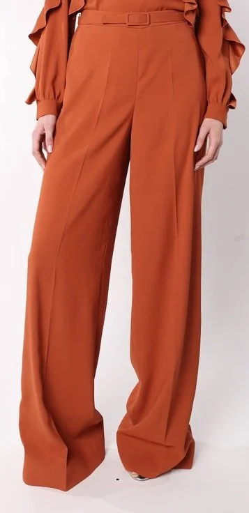 Claes Iversen Solange Crepe Trousers in Rust Orange