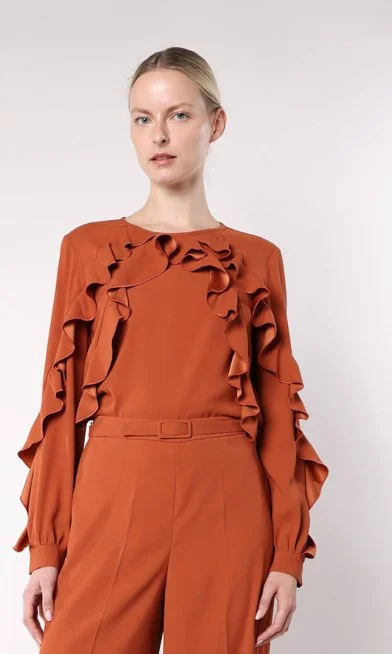 Claes Iversen Lorna Blouse in Rust Orange