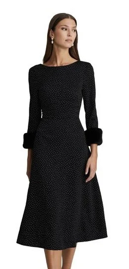 Andiata Evanie Dress in Black Polka Dot