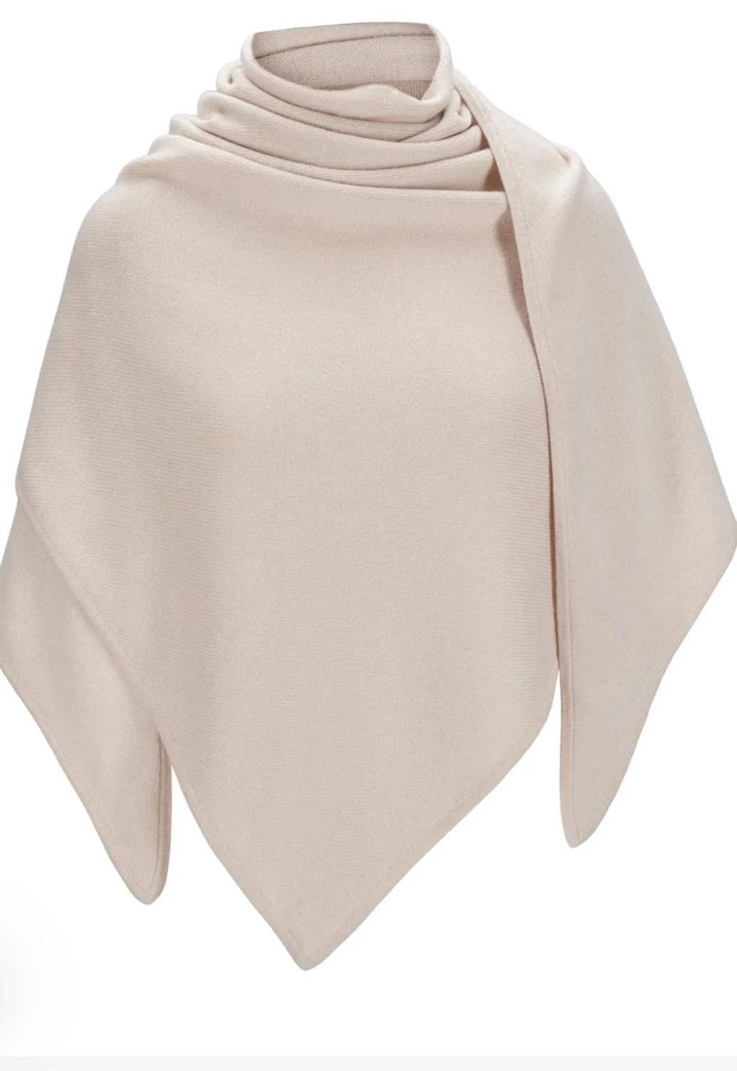 Kashmina Triangle Cashmere Scarf in Cream