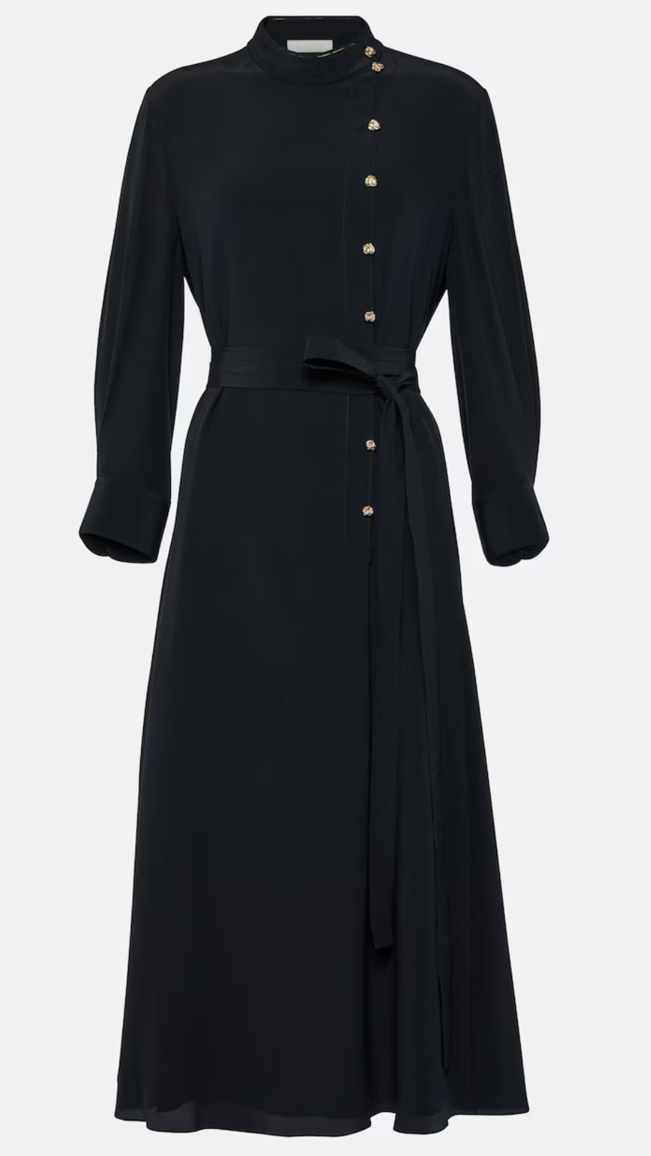 Chloé Belted Midi Silk Dress