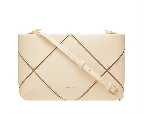 Oroton Patch Leather Zip Crossbody Bag