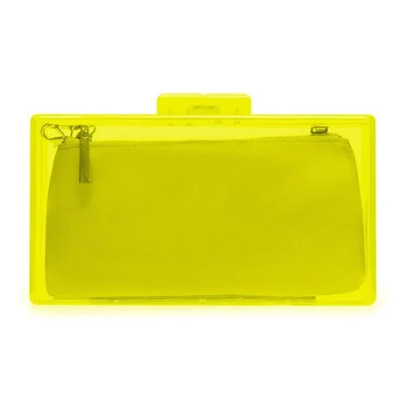 Zara Neon Box Clutch in Yellow