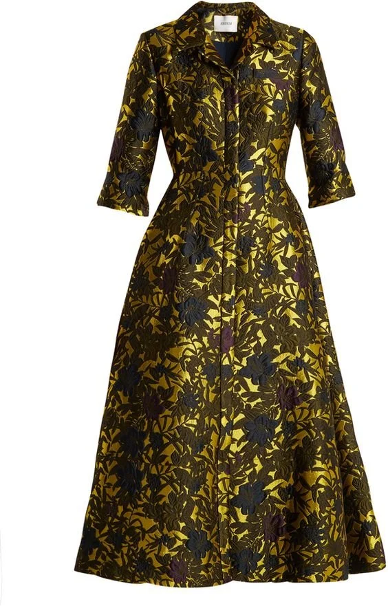 Erdem Kristen Floral-Jacquard Midi Dress in Pink