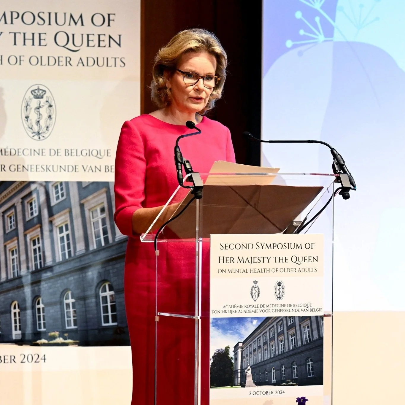 Queen Mathilde attends symposium on mental health of older adults
