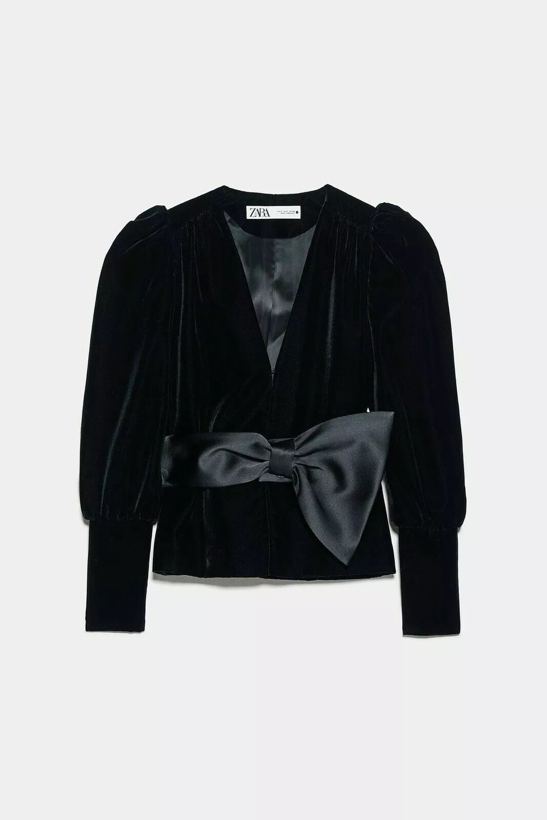 Zara Velvet Blouse with Bow.jpg