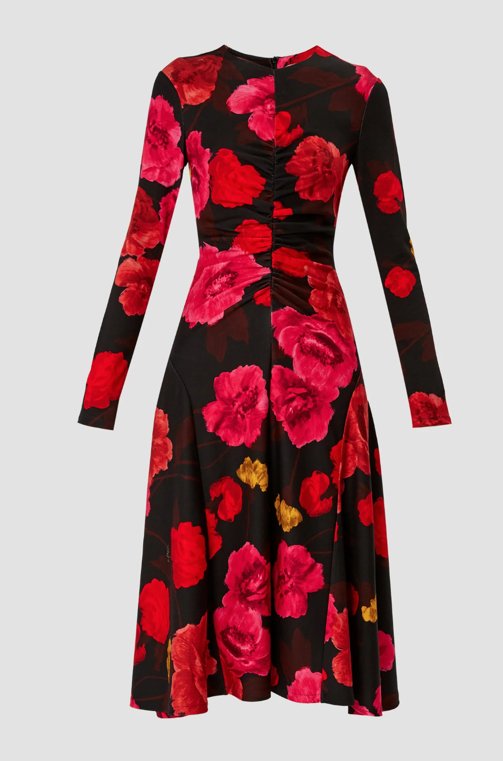 Erdem Ruched Long Sleeve Midi Dress