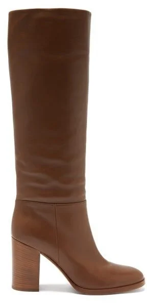 Gianvito Rossi Santiago Boots in Brown Leather