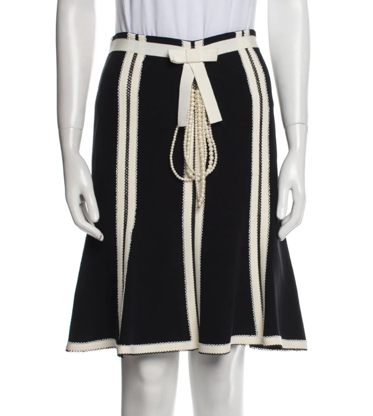 Rena Lange Striped Silk Skirt