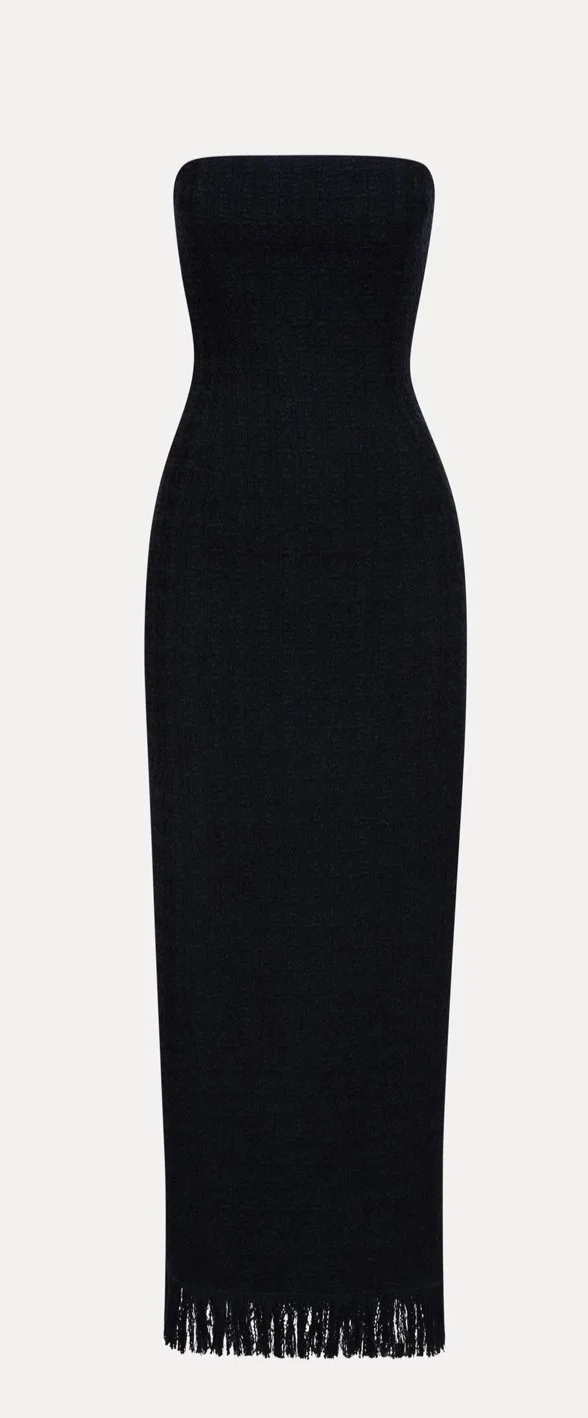Oscar de la Renta Tweed Tea Length Cocktail Dress