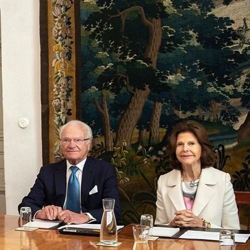 King Carl Gustaf and Queen Silvia attend meetings and Diplomatic Reception