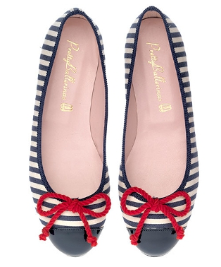 Pretty Ballerinas Striped Ballet Flats