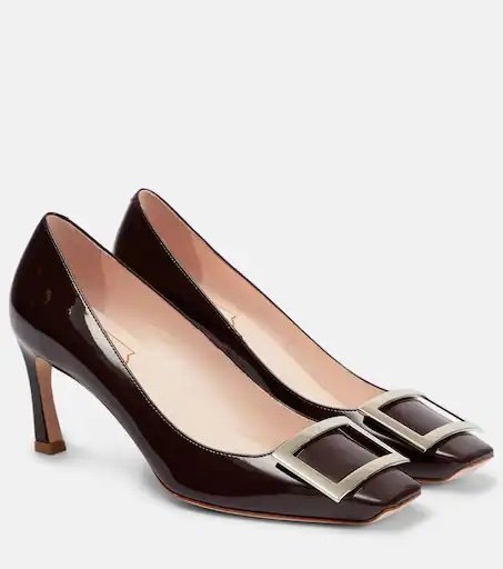 Roger Vivier Trompette Pumps in Brown Patent Leather