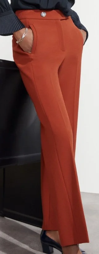 The Fold Lynton Straight-Leg Trousers in Burnt Orange