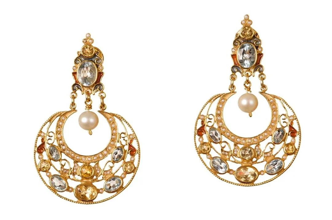 Percossi Papi Blue Topaz and Peridot Earrings