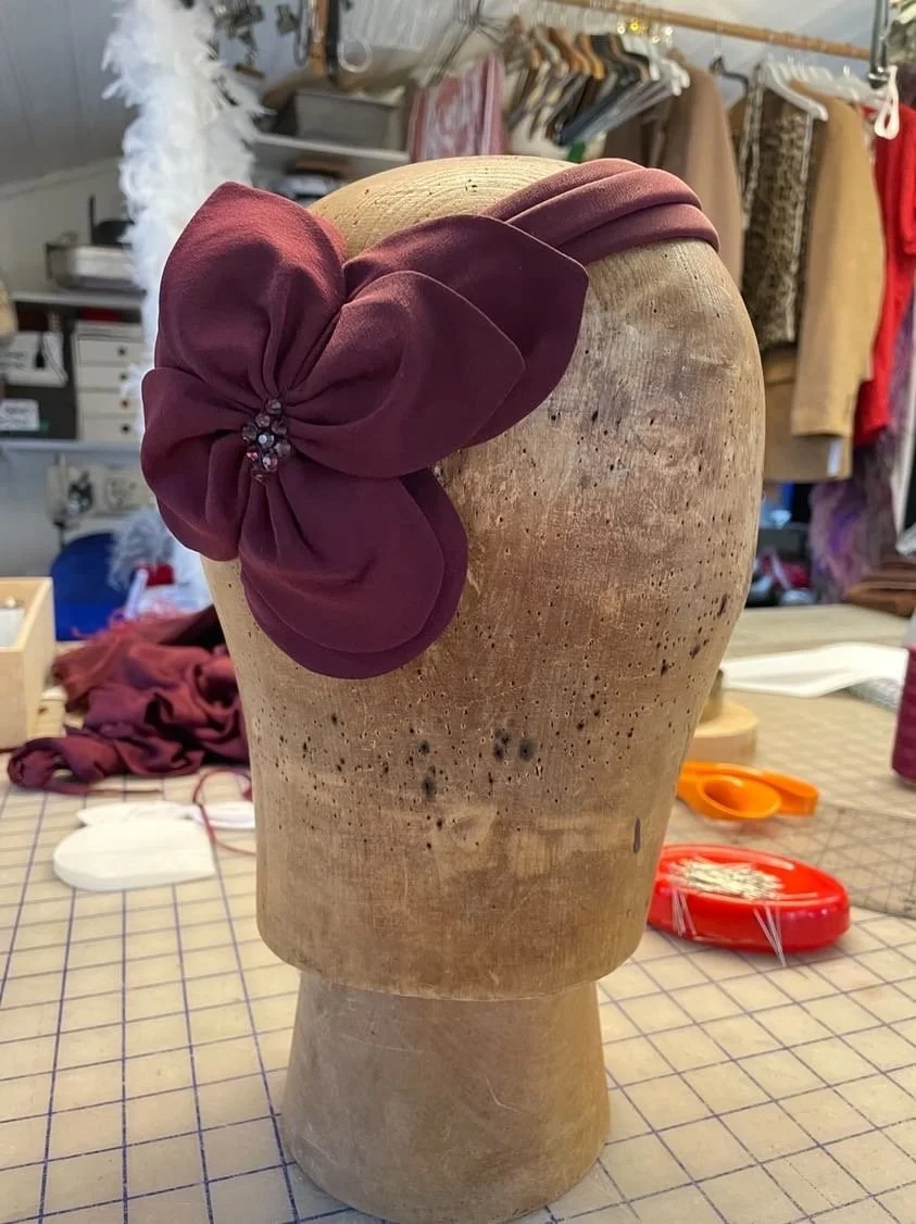 Tim Mårtenson Wool Flower Headband in Burgundy