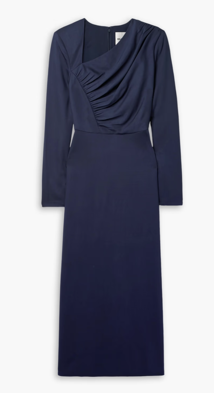Roland Mouret Ruched Stretch-Cady Midi Dress