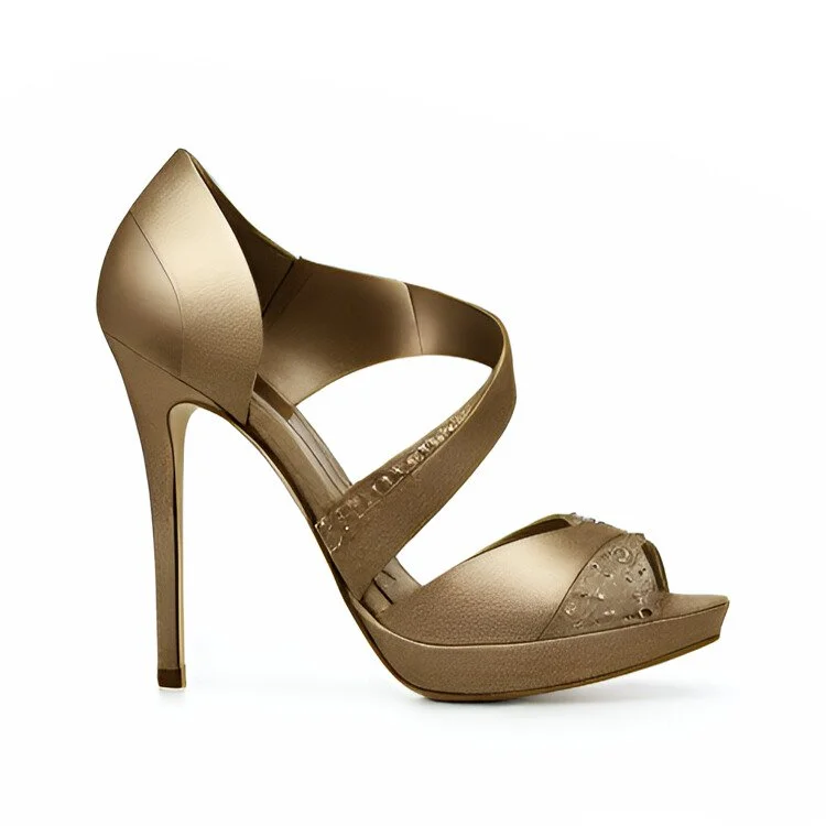 Magrit Vanessa Sandals in Bronze Leather