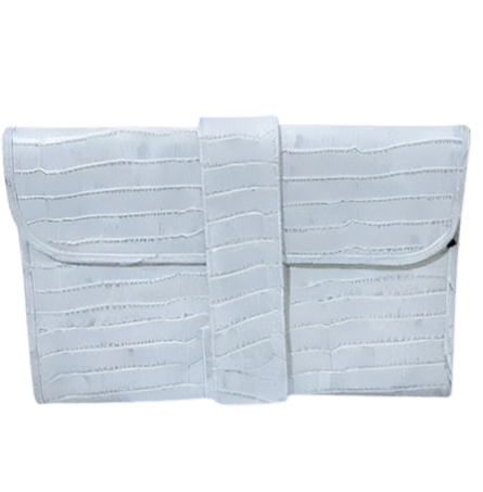 Mika Sarolea Mona Croc Clutch in White