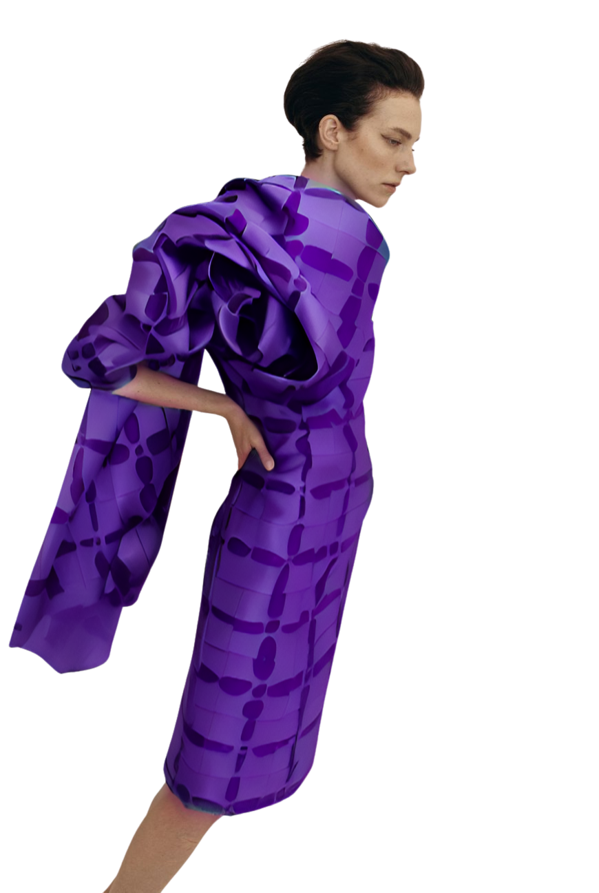 Natan Couture Logo Dress in Purple